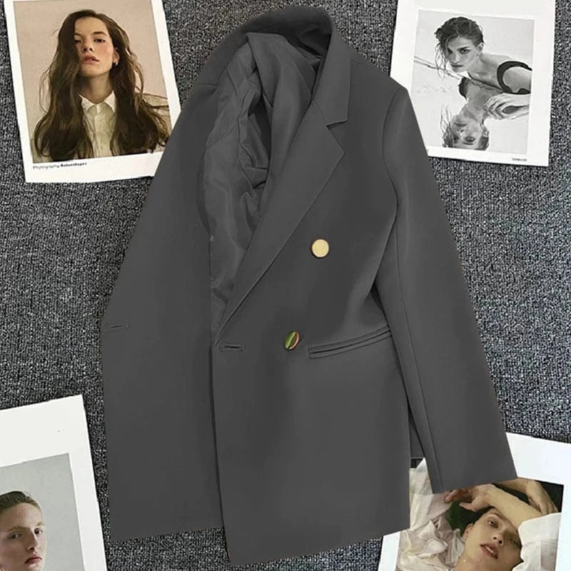 3 XL / Dark Gray High Quality Thick Women's Hot-selling Suit Coat Jacket New Fashion Suit Office Lady Early Spring Autumn Solid Color Tops Suit