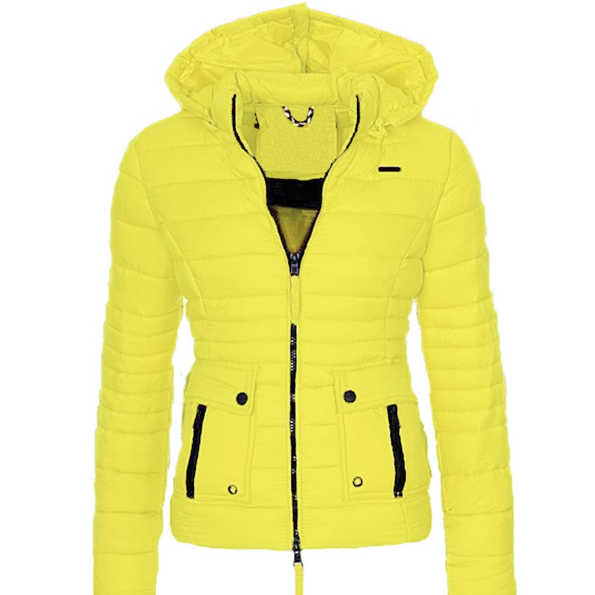 3 XL / lemon yellow 10%OFF S-3XL Winter women's cotton coats short slim solid color cotton jackets warm zipper hooded cotton coats
