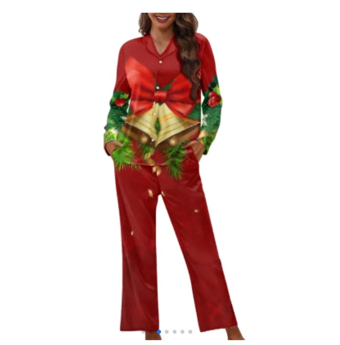 3 XL / VBFA4215 Fancy Christmas Pyjamas Set Print Long Sleeve Top And Long Pants Loungewear Family Matching Christmas Pajamas Family Sleepwear