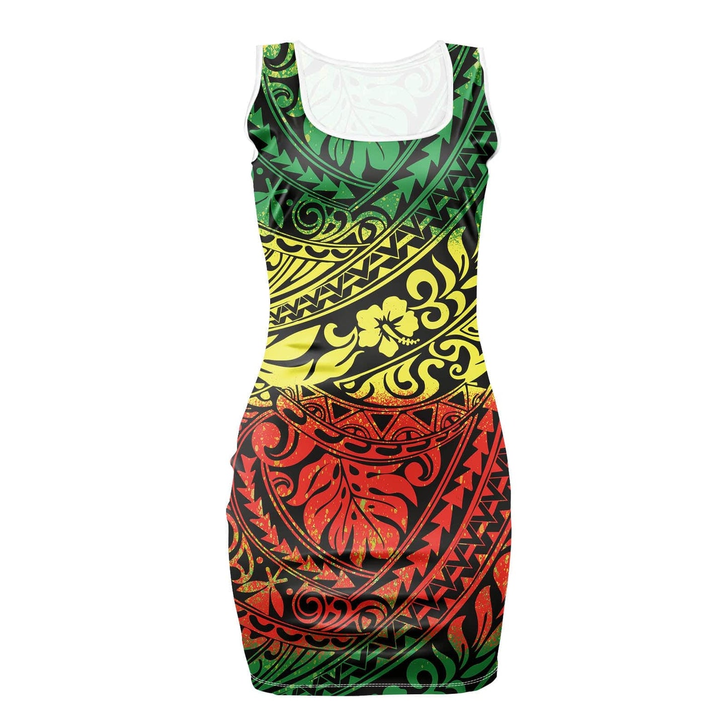 3 XL / XMGW2933D37 Polynesian Red Tribal Print Sexy Bodycon Ladies Elegant Dress Summer  Women Clothing 2023 Women Clothing Trend Fashion Dress