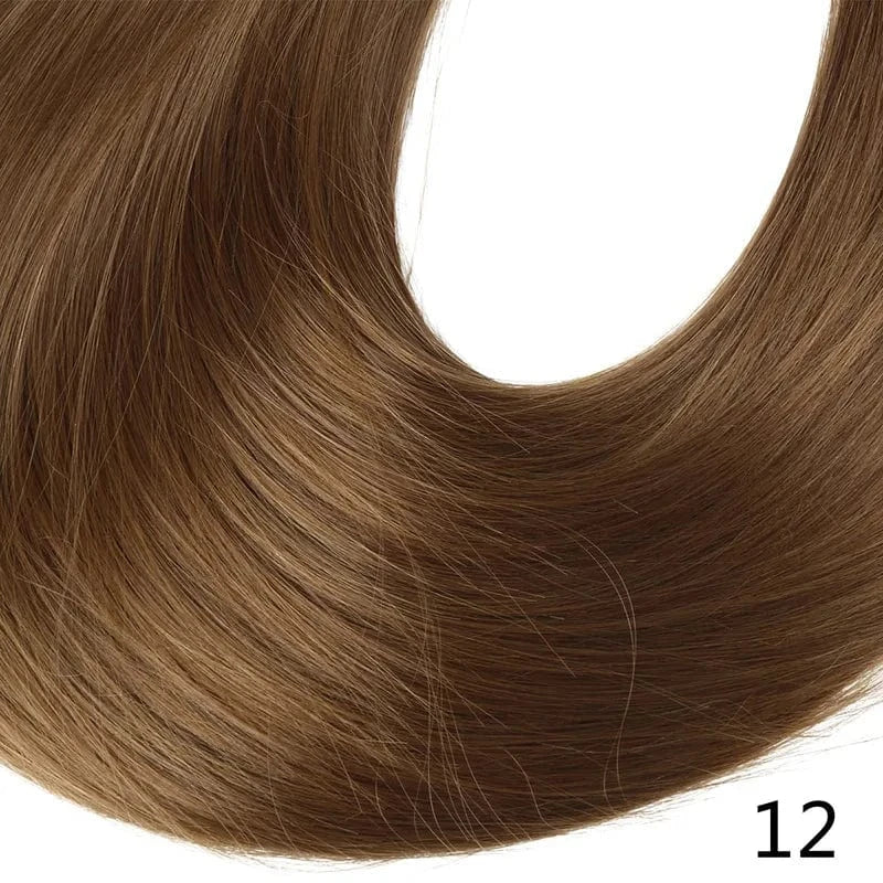 30 Inches / 12# SARLA 30 Inch Long Afro Water Body Wave Natural Synthetic Invisible Clip in Hair Extension 3/4 Half Wigs U Part Wigs With Clips