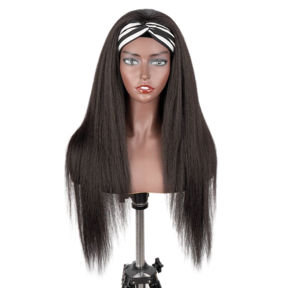 30 Inches / 1B 30inches super long natural wholesale Ombre dark red color wigs for black women synthetic hair yaki straight headband wig