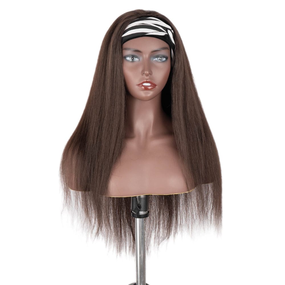 30 Inches / 4 30inches super long natural wholesale Ombre dark red color wigs for black women synthetic hair yaki straight headband wig