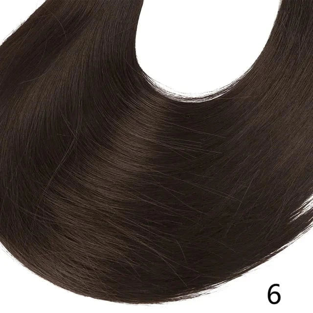 30 Inches / 6# SARLA 30 Inch Long Afro Water Body Wave Natural Synthetic Invisible Clip in Hair Extension 3/4 Half Wigs U Part Wigs With Clips
