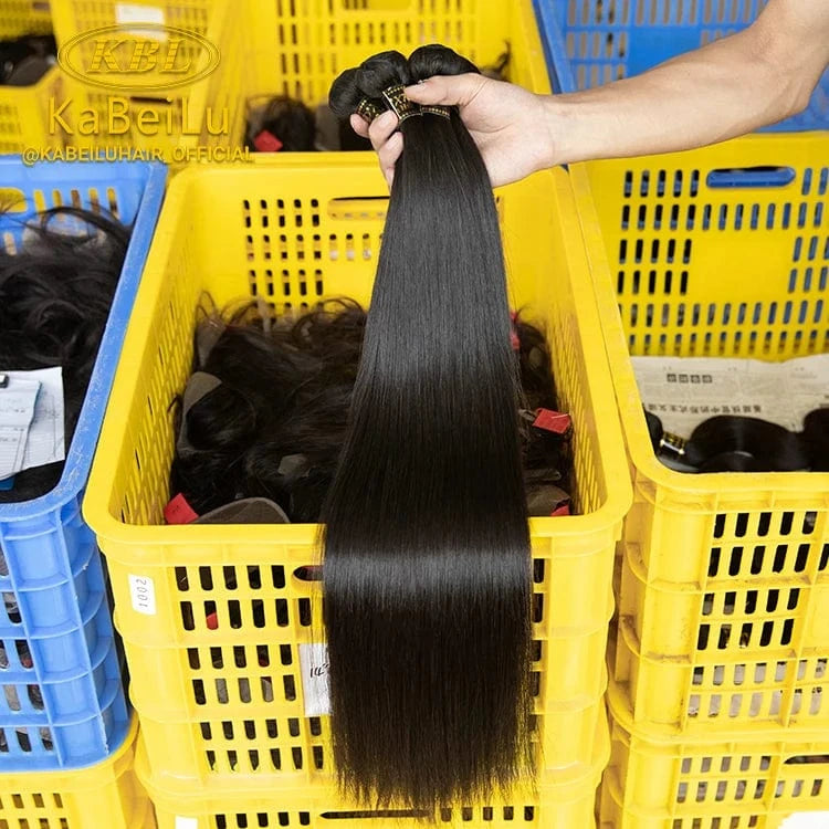 30 Inches / Black KBL Grade 10a raw unprocessed virgin vietnamese weft hair, double drawn vietnamese virgin hair