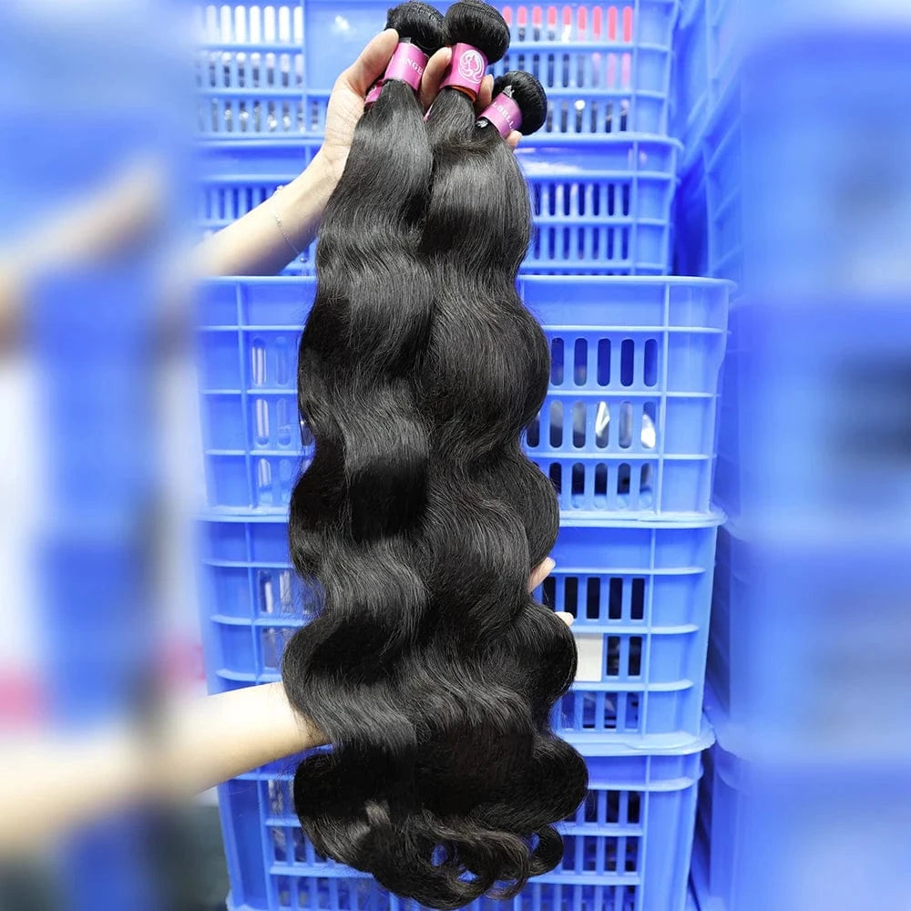 30 Inches / body wave AngelBella Super Double Drawn Vietnamese Hair 100% Human Hair Double Drawn Raw Virgin Hair Pixie Curly Cuticle Aligned Bundles