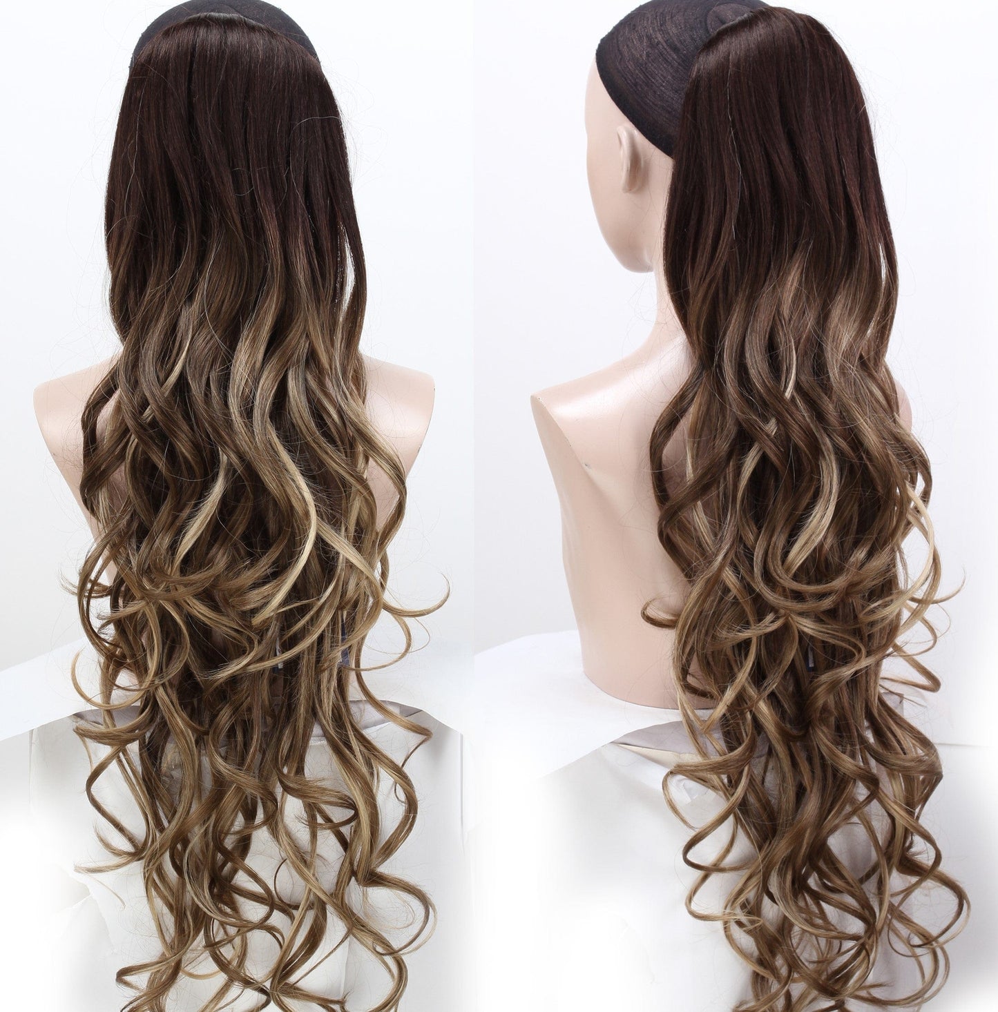 30 Inches / TTPN8/T8/18/613F long super wave pony band holder stand detachable hair extensions long  ponytail hair extension synthetic hairpiece claw