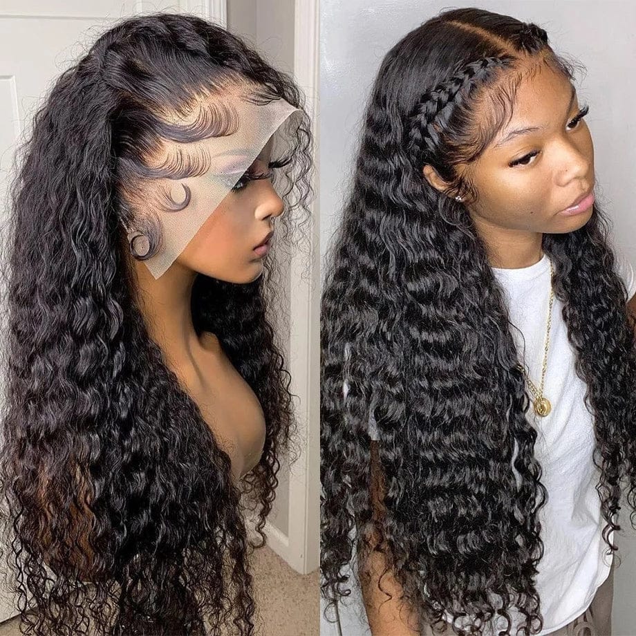 30 Inches / Water Wholesale Raw Indian Virgin 180% Density Human Hair Hd Full Lace Frontal Wig Natural 4x4 Transparent Lace Front Human Hair Wigs