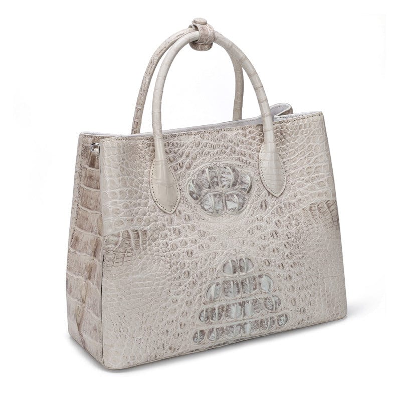 3045-white Westal Luxury Women 100% Genuine Crocodile Leather Handbag Purse and Handbag Leather Tote Bag Women