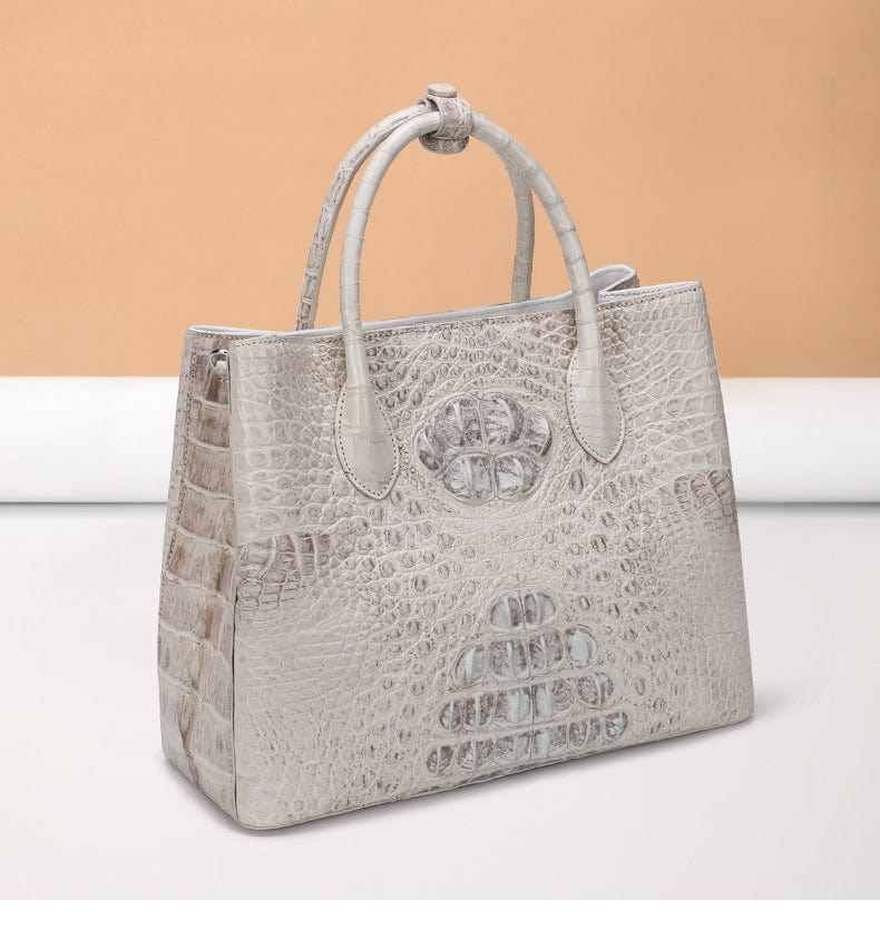 3045-white Westal Luxury Women 100% Genuine Crocodile Leather Handbag Purse and Handbag Leather Tote Bag Women