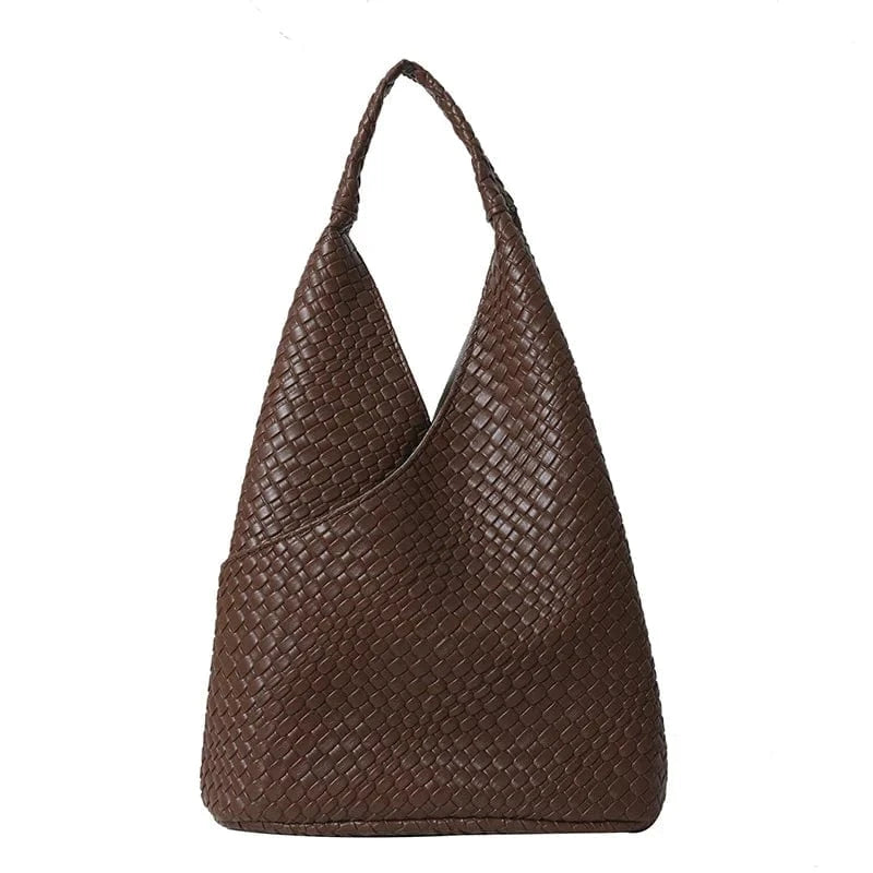 30x10x35cm / 2287 Coffee European Luxury Designer PU Leather Soft Woven Bucket Bag for Women Fashionable Shoulder Bag Luxury Brand women's Underarm Totes
