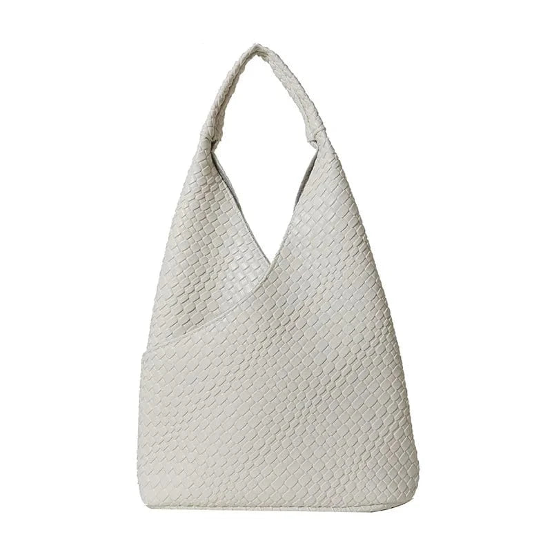 30x10x35cm / 2287 White European Luxury Designer PU Leather Soft Woven Bucket Bag for Women Fashionable Shoulder Bag Luxury Brand women's Underarm Totes