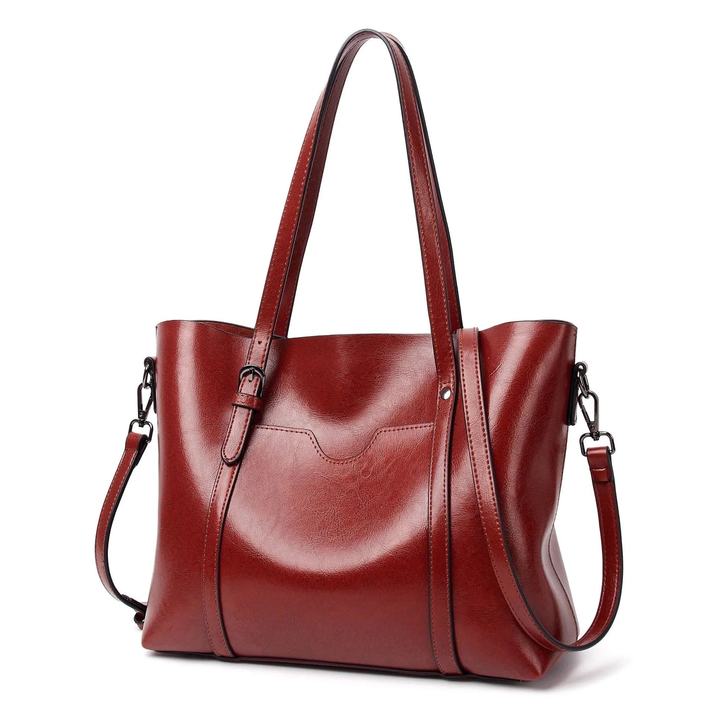 32*12*27cm / Claret 2022 Trending Ladies Crossbody Shoulder Handbag PU Purse and Handbags
