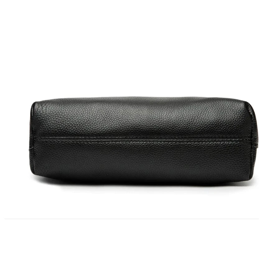 32*37*28cm&26*32cm / Black Shoulder Bag Women Genuine Leather Lady Shopping Handbag Female Student Classical Simple Fashion Shopper Casual Totes(Two bag)