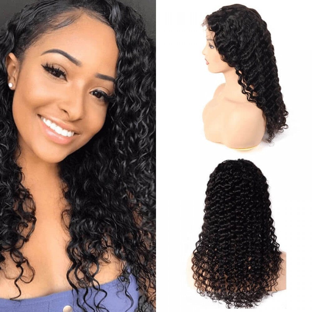 32 Inches / Deep wave Factory Price Wholesale Price 8A Unprocessed Cuticle Aligned Human Hair Lace Frontal Wig 360 Virgin Full Lace Wigs