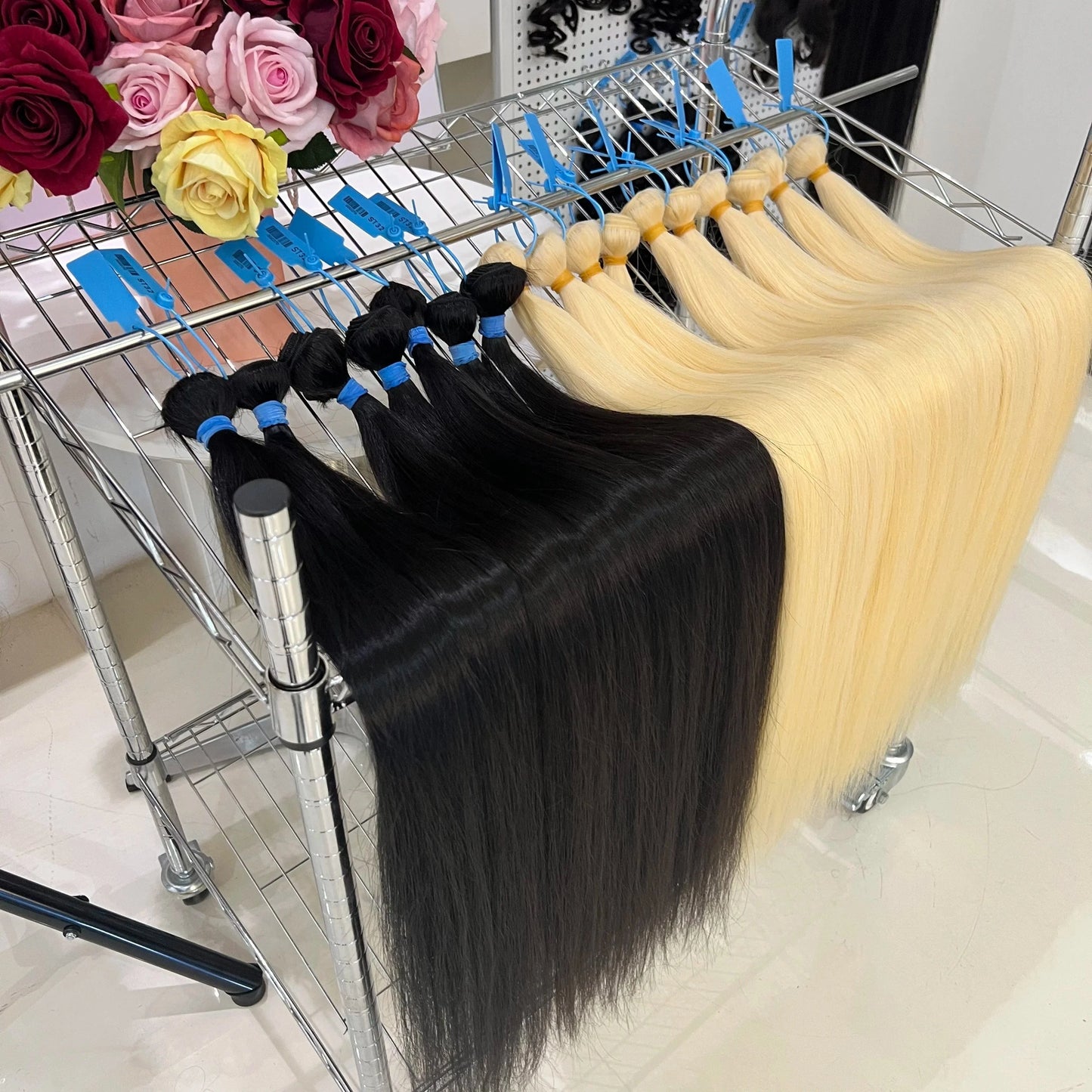 34 Inches / Black Wholesale price 34 inch brazilian hair weft pieces,virgin human hair blend,new design 10a  Grade hair weave body wave