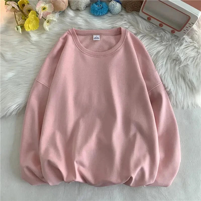 340GSM Earth Tone Crewneck Sweatshirt Long Sleeve Pure Color Pullover Cotton Soft Terry Brown Men Shirt