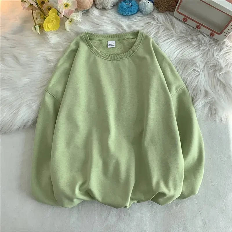 340GSM Earth Tone Crewneck Sweatshirt Long Sleeve Pure Color Pullover Cotton Soft Terry Brown Men Shirt