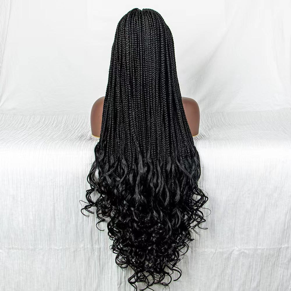 36 Inches / 1b wholesale hot 9X6 lace front new style braids wig high quality micro braiding synthetic hair lace front wigs