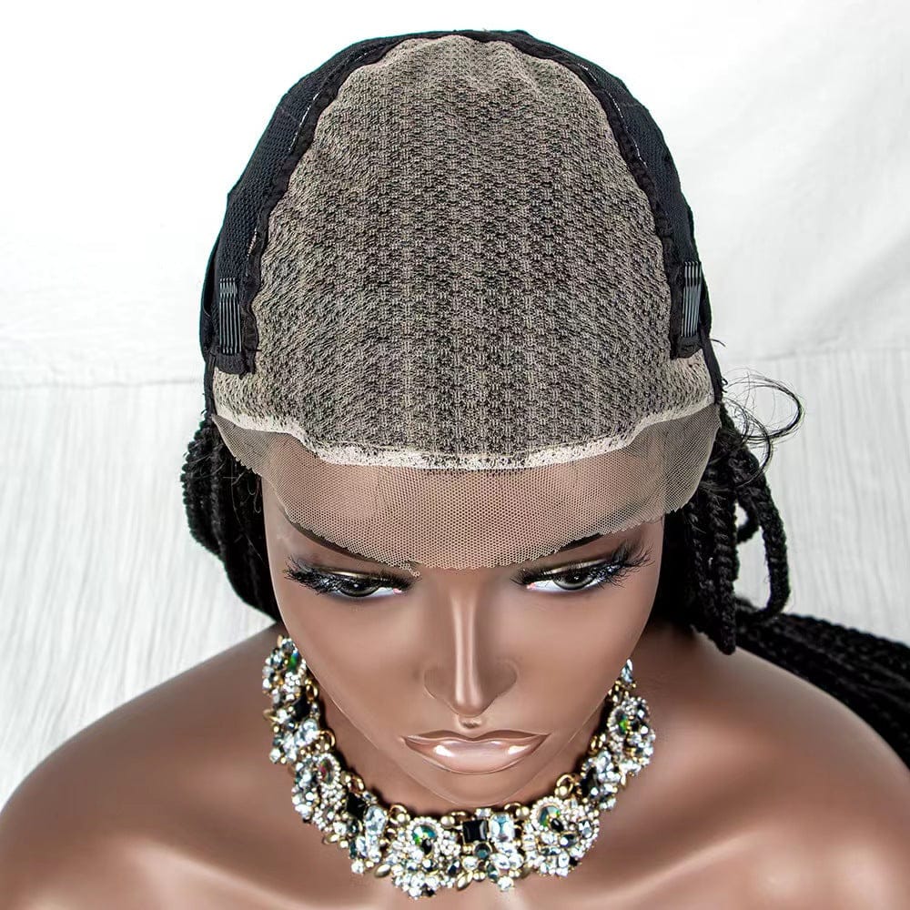 36 Inches / 1b wholesale hot 9X6 lace front new style braids wig high quality micro braiding synthetic hair lace front wigs