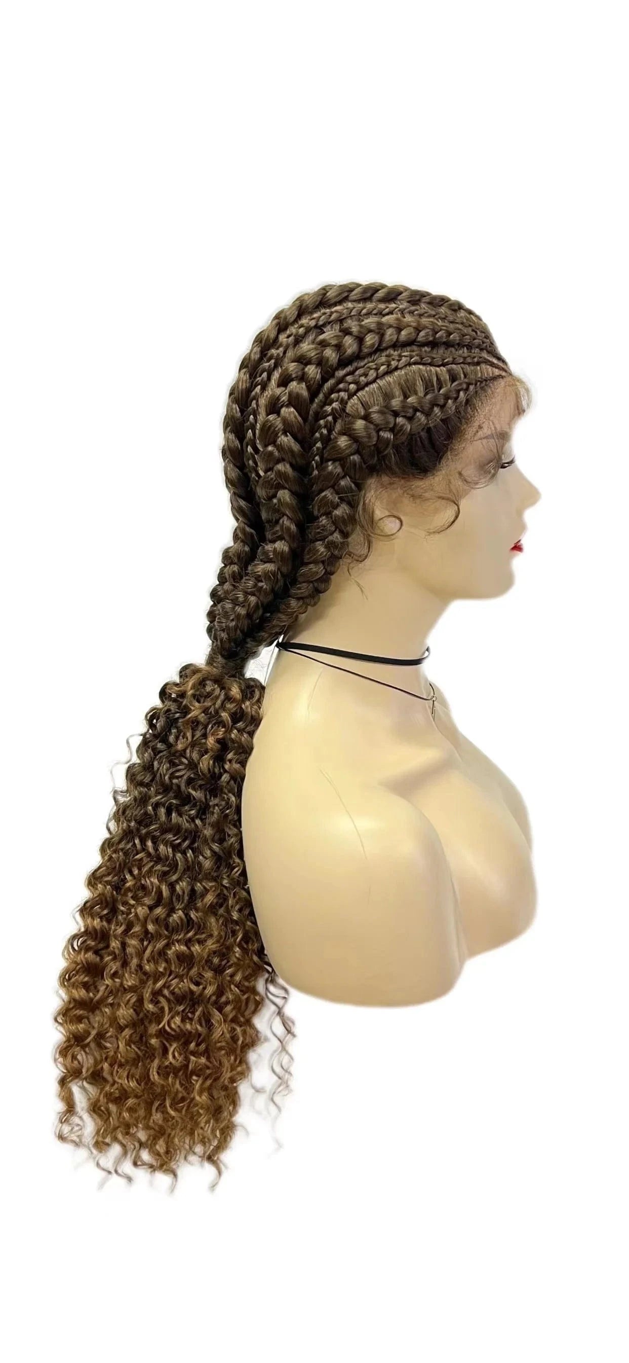 36 Inches / 1b27 short curly braid wig for black woman wholesale braided lace wigs glueless braid wig vendors