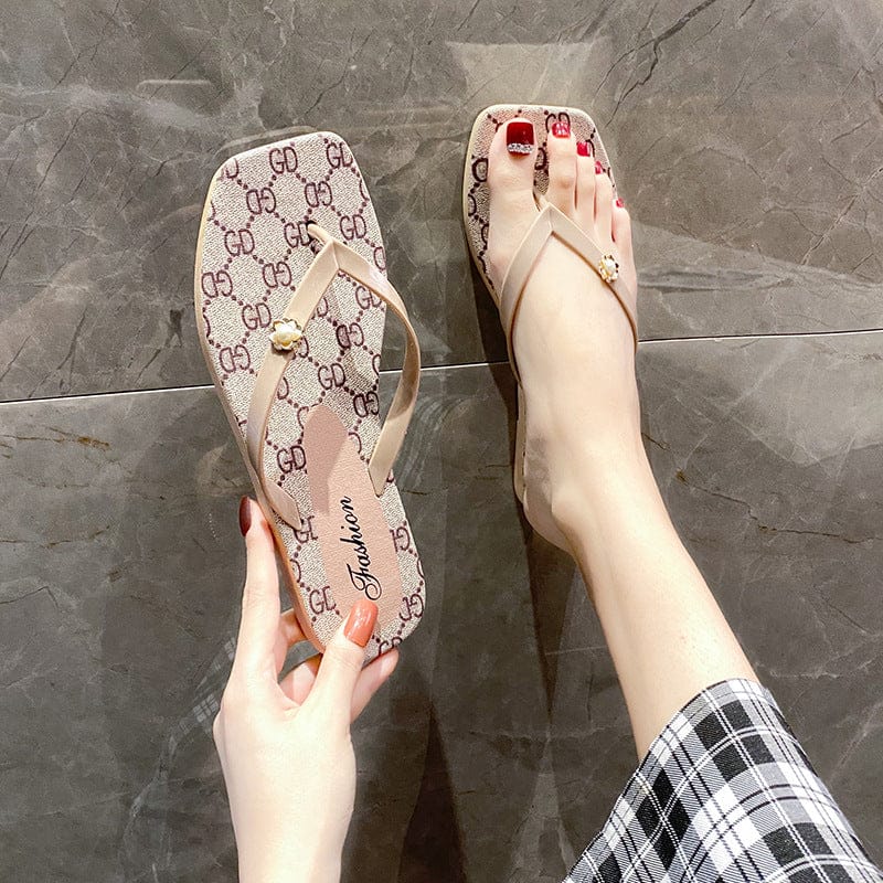 36 / khaki indoor outdoor wear new summer sandals beach sandals fashion women's slipper going out slippers ladies wear casual flip-flops