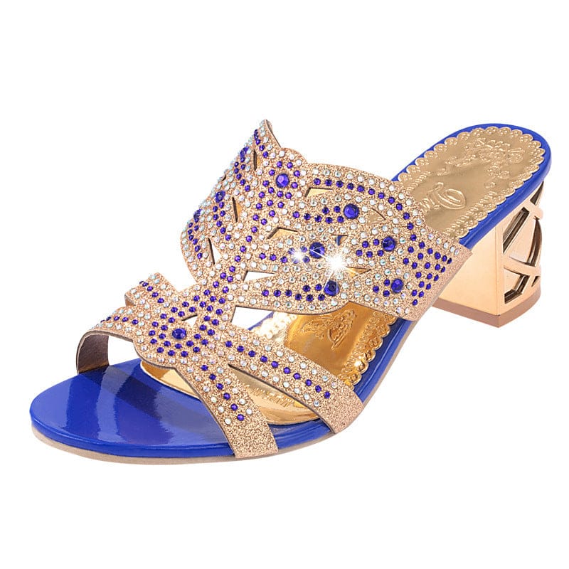 36 / Navy Women Sandals 2022 Women Heels Shoes For Gladiator Sandals Peep Toe Chaussures Femme