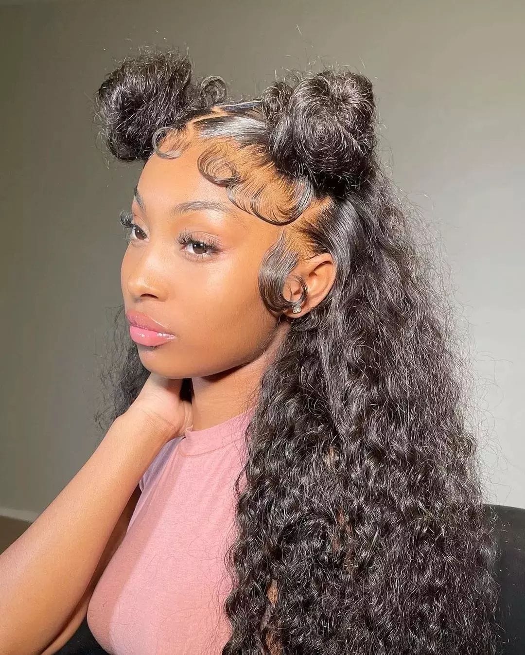 360 Lace Frontal Human Hair Wig Long Curly Hair Invisible Transparent Lace Pre Plucked Bleached Knot 150% Density Human Hair Wig