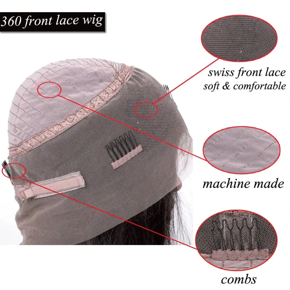 360 Lace Frontal Wig, Lace Front Wig with Body Wave, 10A Full Lace Human Hair Wigs