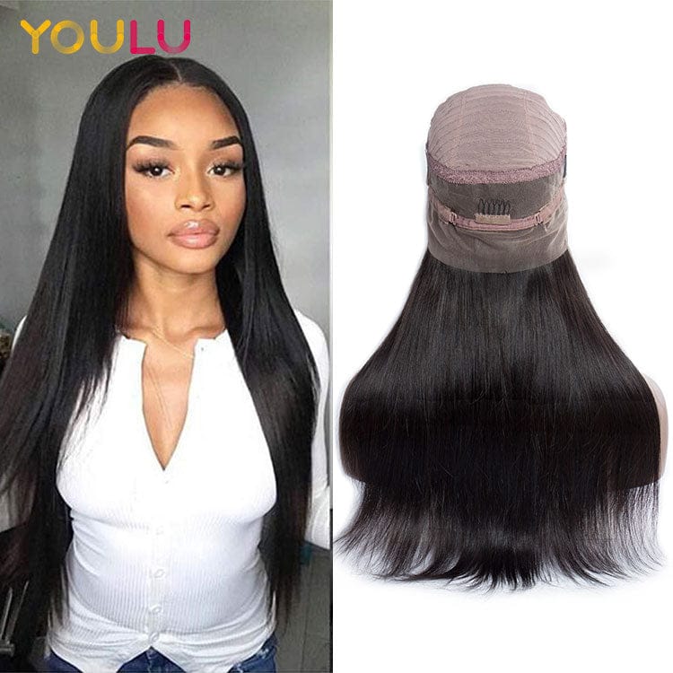 360 Lace Frontal Wig Short Straight Brazilian Lace Front Human Hair Wigs 180 Density Glueless Wigs For Women