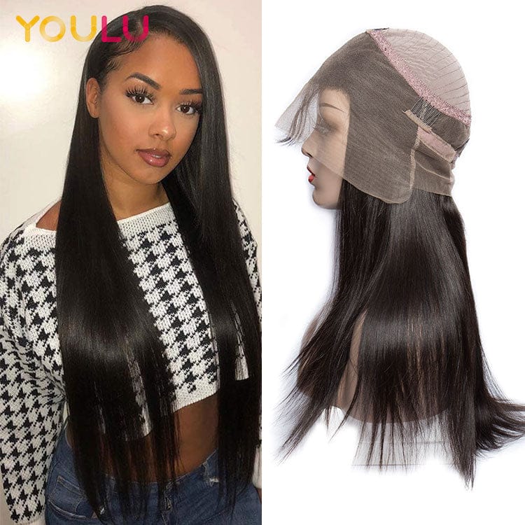360 Lace Frontal Wig Short Straight Brazilian Lace Front Human Hair Wigs 180 Density Glueless Wigs For Women