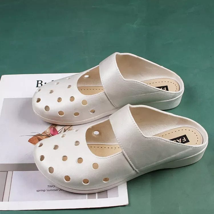 37 / White New Style Sandals Light Weight PVC Women's Low Heel Sandals Flat Shoes Women Slippers