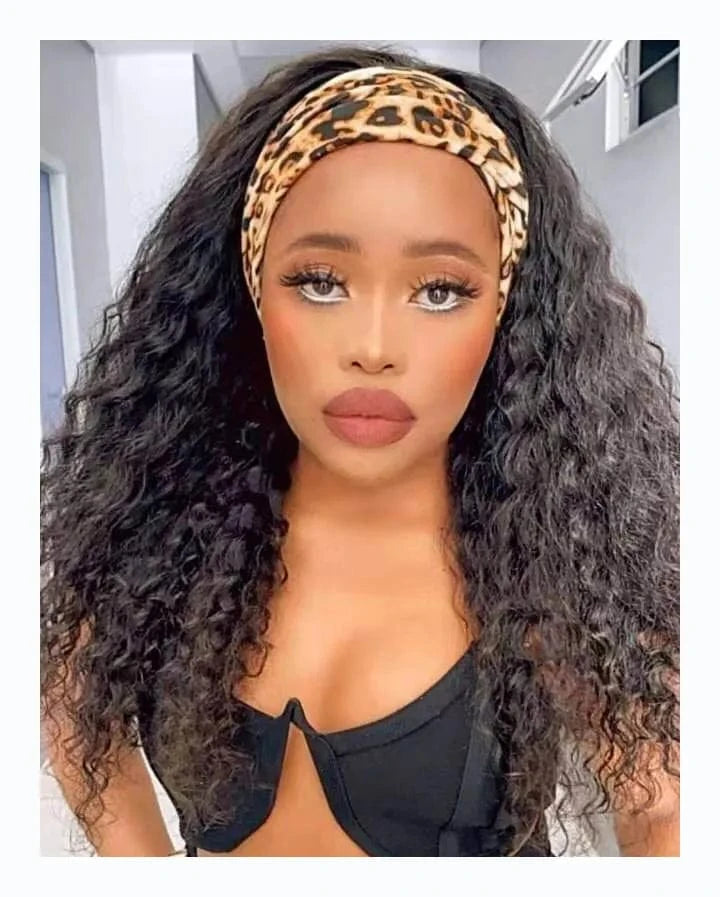 38 Inches / jerry curly headband wigs Cheap Headband Wigs For Black Women Human Hair With Headband Attached Head Band Wigs Yaki Virgin Human Hair Headband Curly Wig