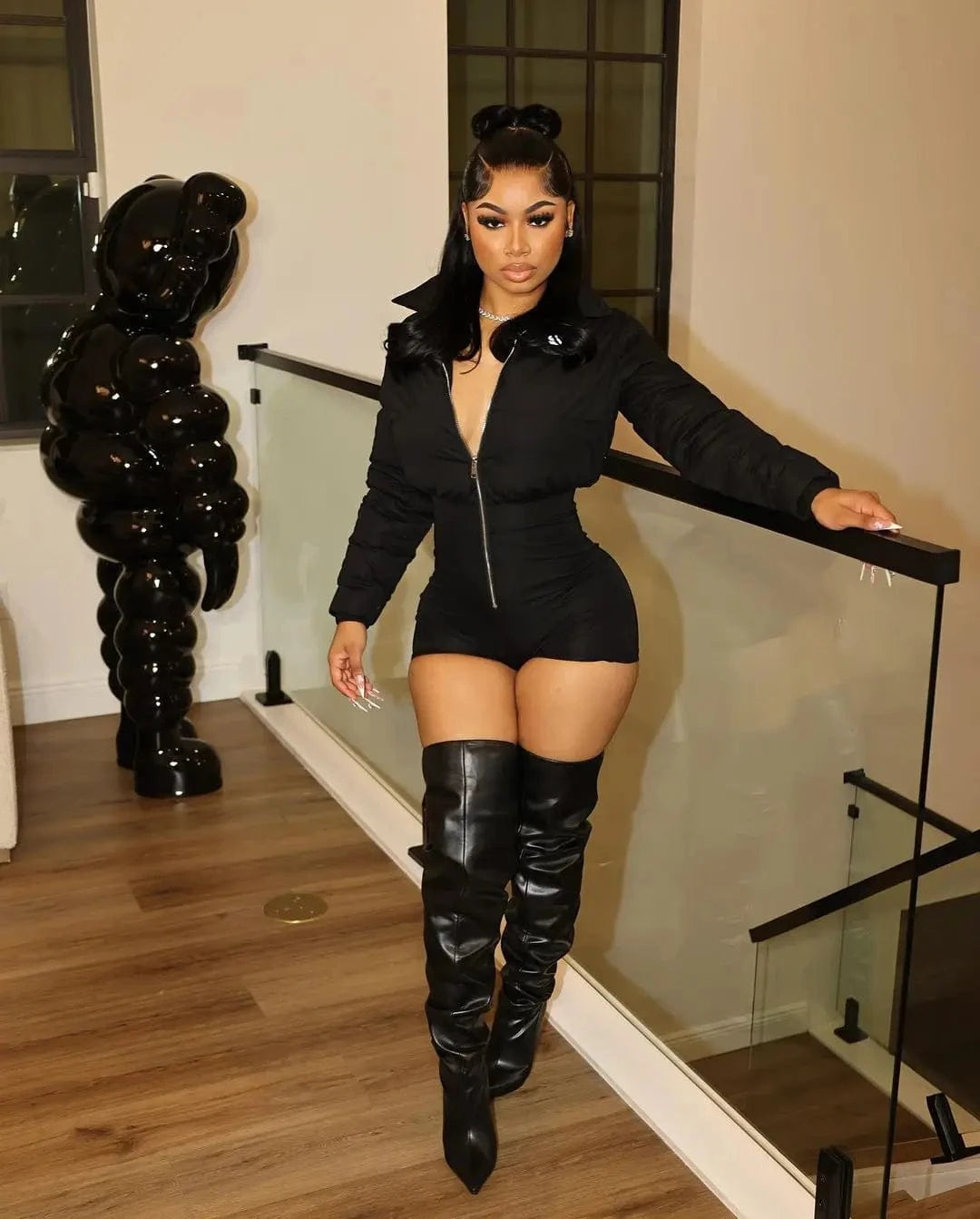 3x long sleeve winter clothes fashion padded coat 1 piece jumpsuits for winter