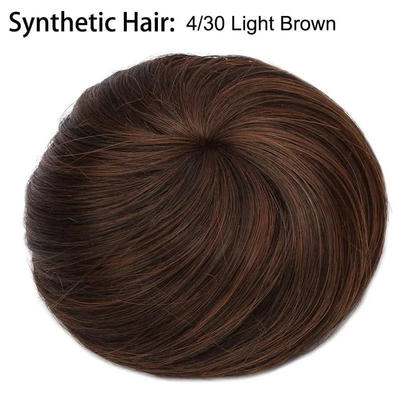 4/30 Wholesale Faux Fake Easy Drawstring Postisch Pour Synthetic Comb Clip on Hair Donut Buns Chignon for Hair Piece White Women