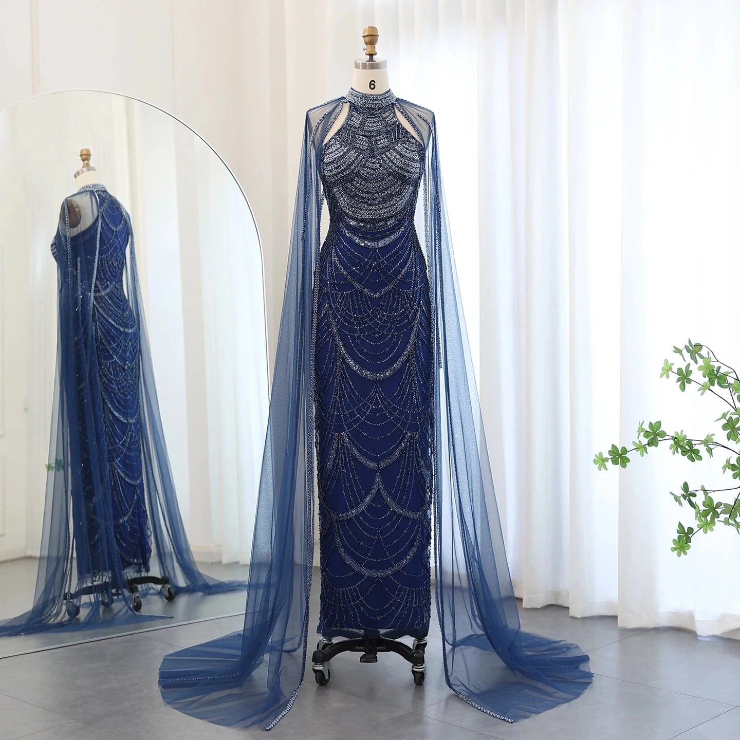 4 / 7 Luxury Dubai Mermaid Green Evening Dresses With Gloves 2024 Elegant Saudi Arabia Women Wedding Party Gowns Sz209