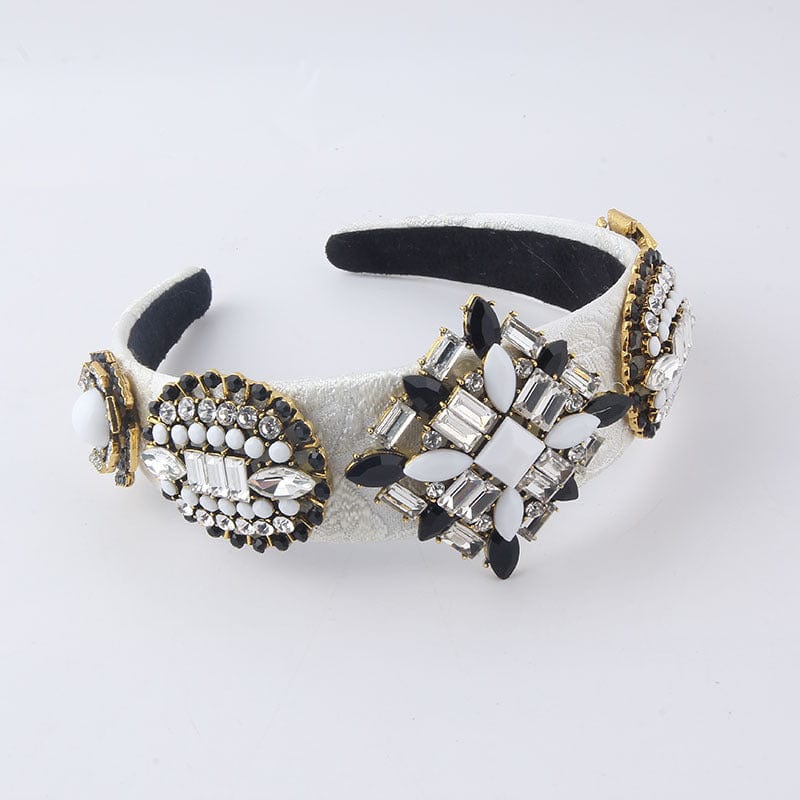 4-headband Kaimei Baroque jewelry diamond luxury headband vintage white crystal large diamond women bracelet set accessories for women