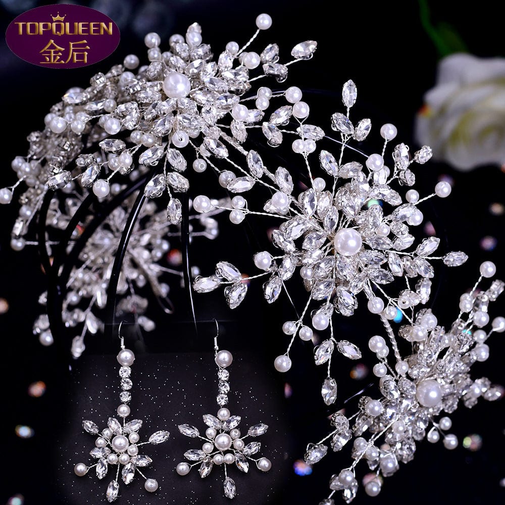 4 S5047F   Bridal Crown Tiara Wedding Dress Handmade Silver Shining Diamonds Catwalk Jewelry bridal accessories hair