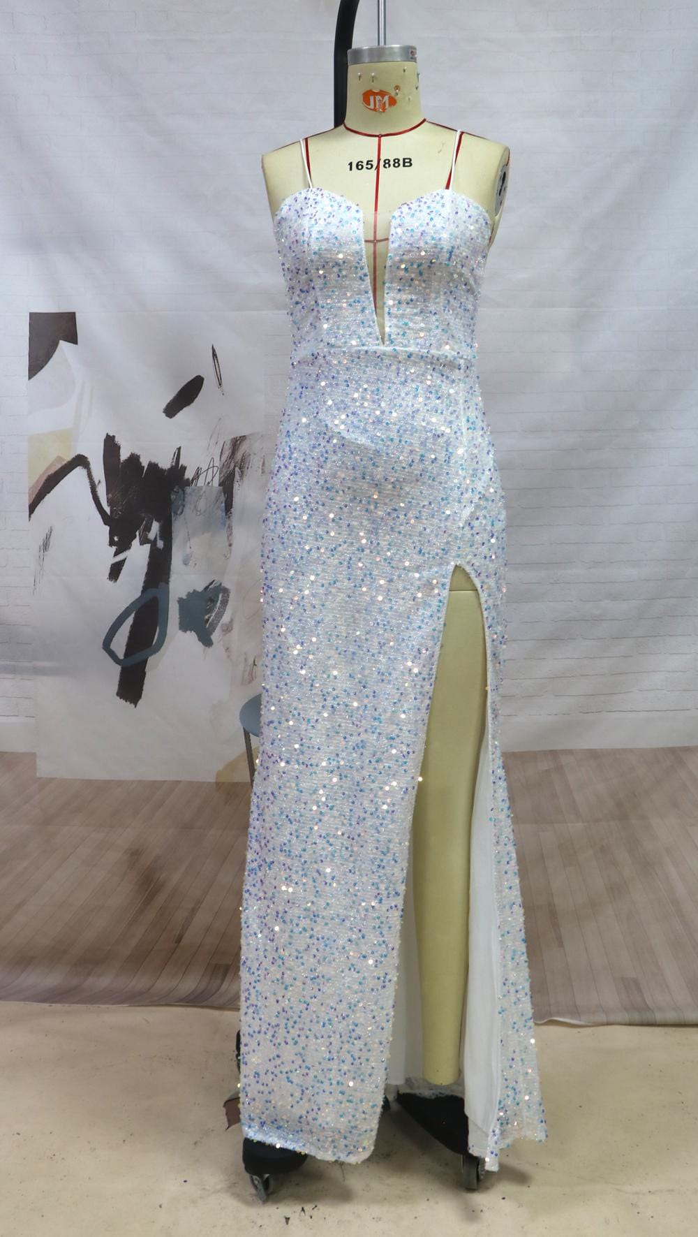 4 / White Prom dresses 2022 evening gowns sexy Sequin  Lace wedding party evening princess dress girls skirt