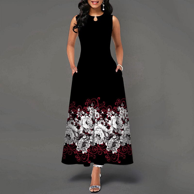 4 XL / #01 Dropshipping Hot summer fashion latest women's high waist summer party evening beach sleeveless long dress