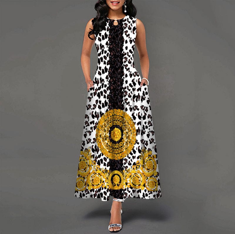 4 XL / #15 Dropshipping Hot summer fashion latest women's high waist summer party evening beach sleeveless long dress