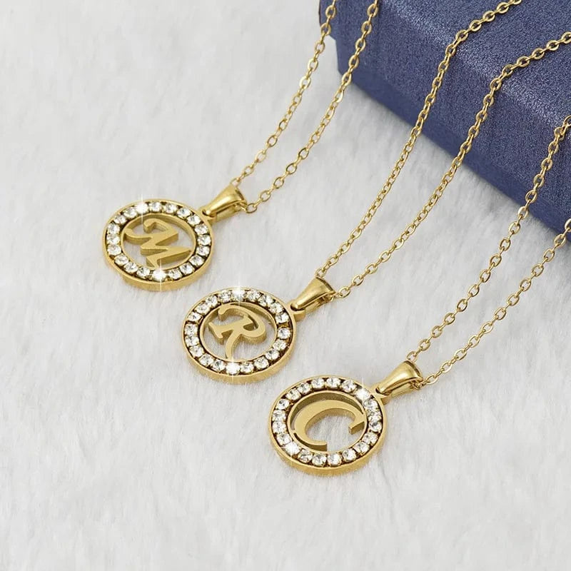 40+5cm / A-Z LHZ Drop shopping  18K Gold plated fashion jewelry necklaces name necklace personalised  316l stainless steel necklace