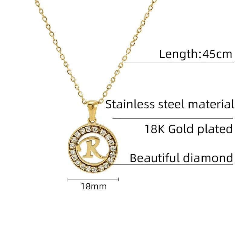 40+5cm / A-Z LHZ Drop shopping  18K Gold plated fashion jewelry necklaces name necklace personalised  316l stainless steel necklace