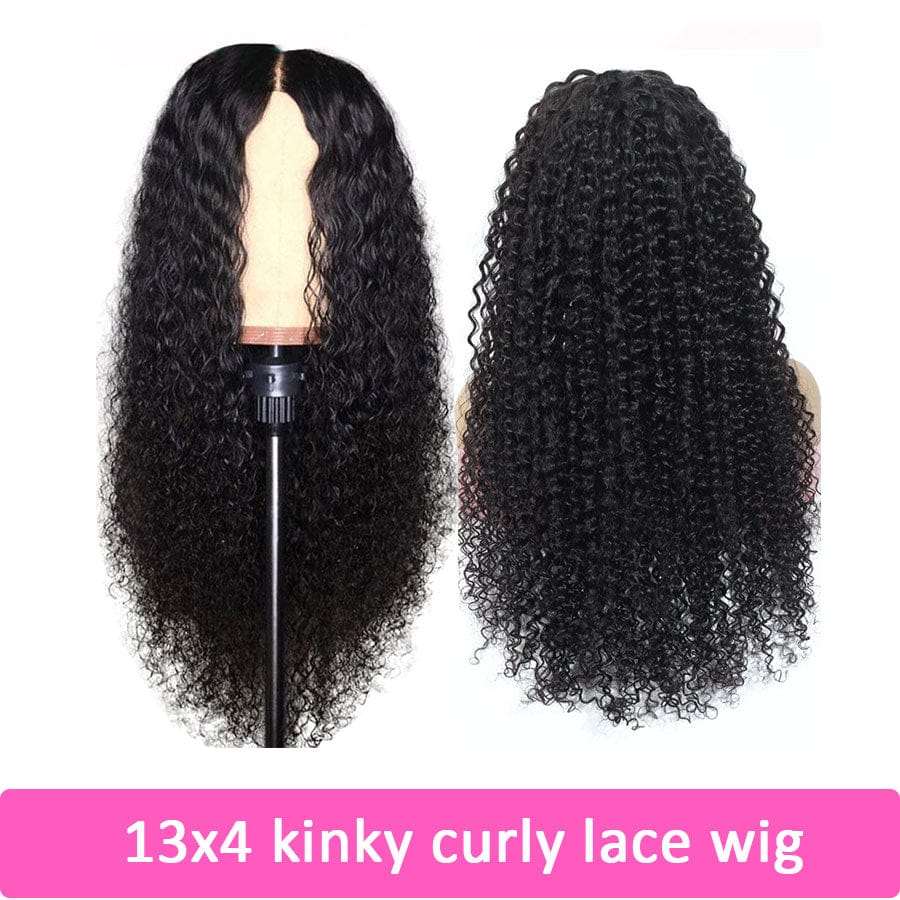 40 Inches / 13x4 kinky curly 13x4 Stock 613 Blonde human hair brazilian pre pluck hd swiss transparent lace closure front frontal wig