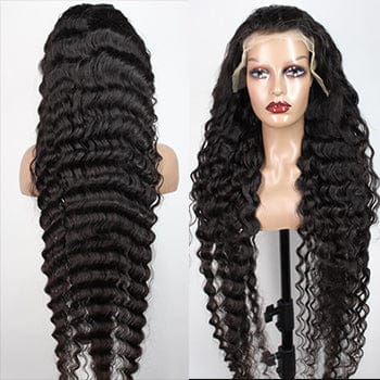 40 Inches / deep wave LIve Stream  Long 40inch deep wave Silk Straight Transparent 13x4 Lace Frontal Wig