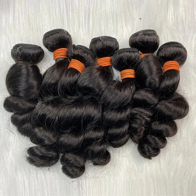40 Inches / loose wave AngelBella Wholesale Human Hair Extension Natural Hair Extensions India Loose Wave Hair Braiding Extension Bundles