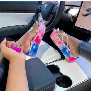 43 / Floral 2022 Clear Transparent Flat Platform Peep Toe Ladies Clear Wedges Platform Female Heel Sandals