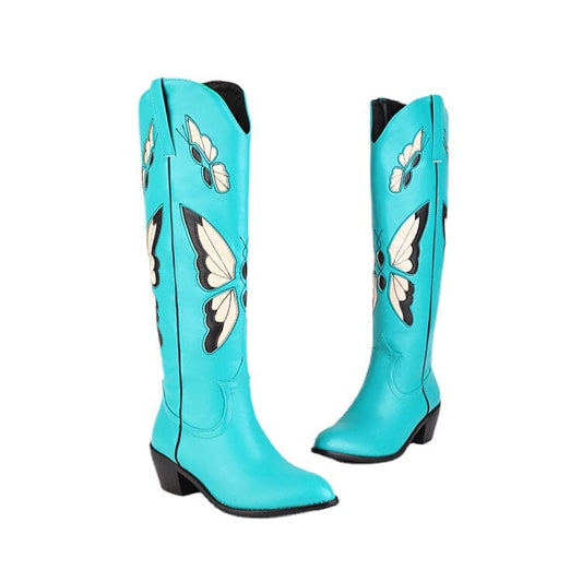 44 / Dark brown New Arrival Hot Sale Unique Square Toe Custom Rider Retro Western Popular Decorative Pattern Women Cowgirl Shoes Boots