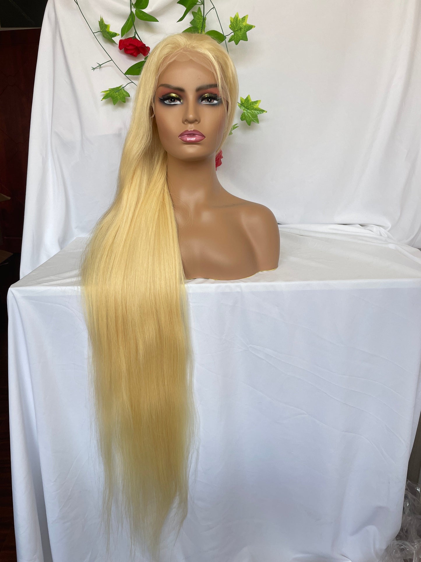 44 inch / #613 44 Inches 13x6  Lace Front Wigs Brazilian Hair Human Virgin Hair #613 Lace Front wigs