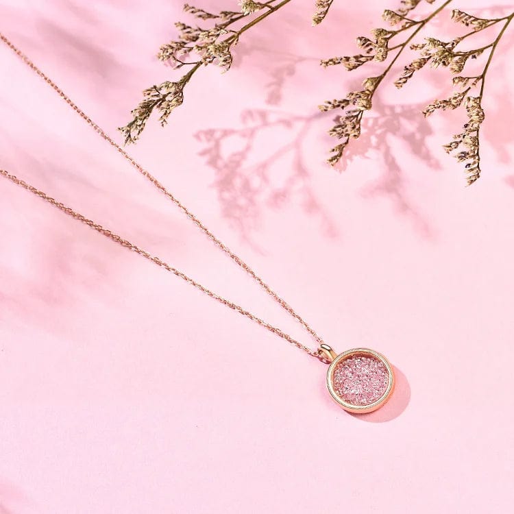 45cm+5cm / Rose gold OEM&ODM VANA Jewelry Drift Sand Cubic ZIrconia Designer jewelry Plata 925 Silver Pink Pendant Necklace